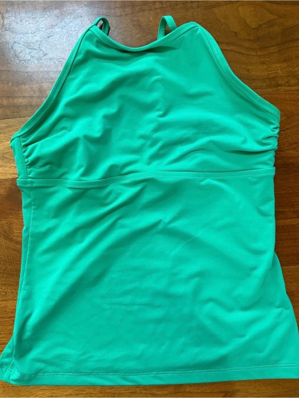 Athleta Women's Green High Neck Halter Tankini Top Tie Back UPF 50 Size Small